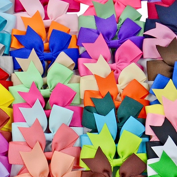 💜💚❤️40 Matching Hair Bows Clips- (20 Pair/Colors) 3in - Baby- Big Kid - Picture 3 of 6